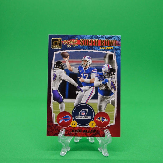 Raw Individual Card: 2021 Donruss Football Road to the Super Bowl - Josh Allen (#DR2) - Hails Mary Cards