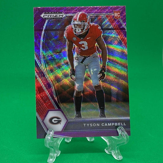 Raw Individual Card: 2021 Prizm Draft Picks Base Set(Base), Purple Wave - Tyson Campbell (#155) - Hails Mary Cards